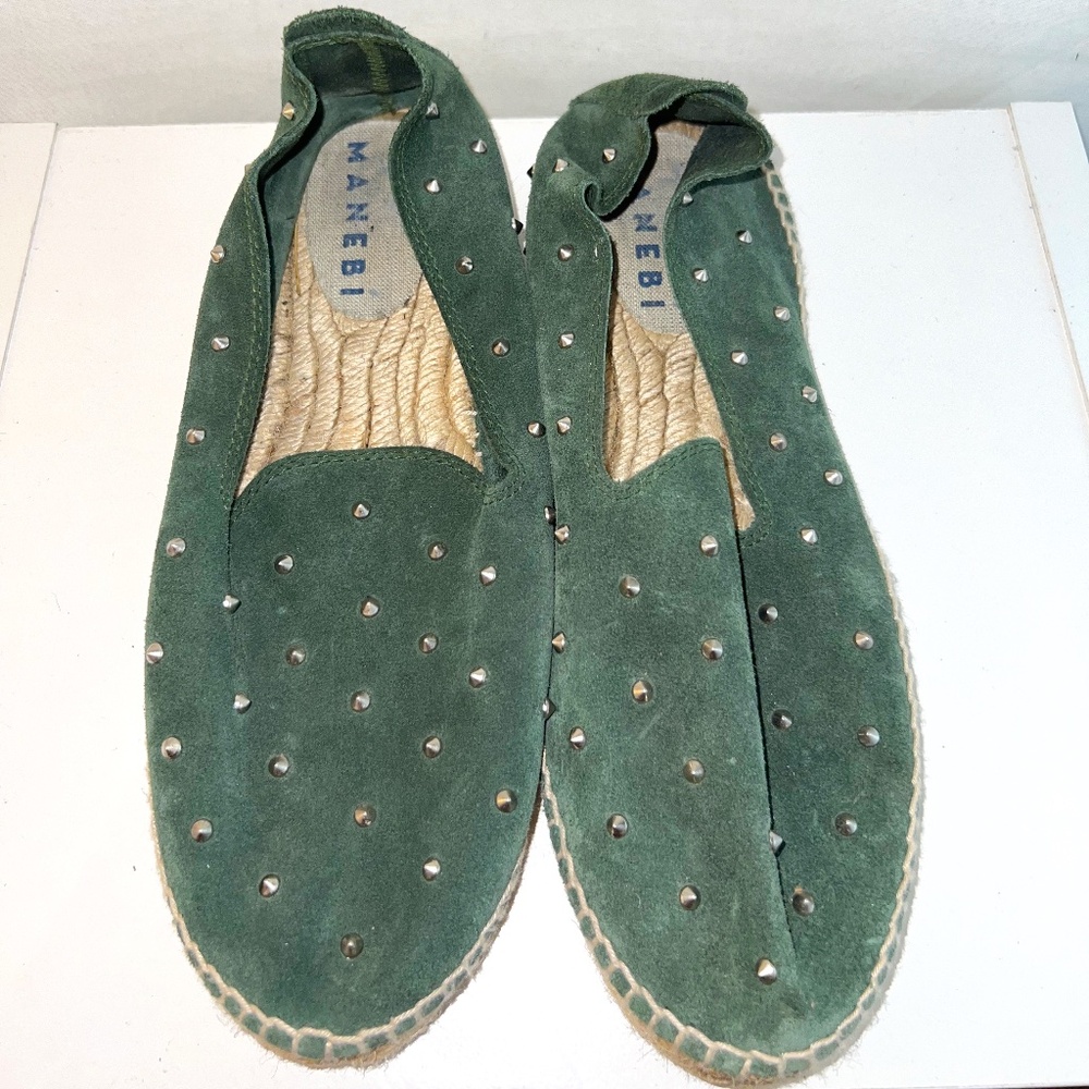 Manebi - Men's Micro Studded Suede Espadrilles - Green & Silver - UNIF/YSL/Loubs